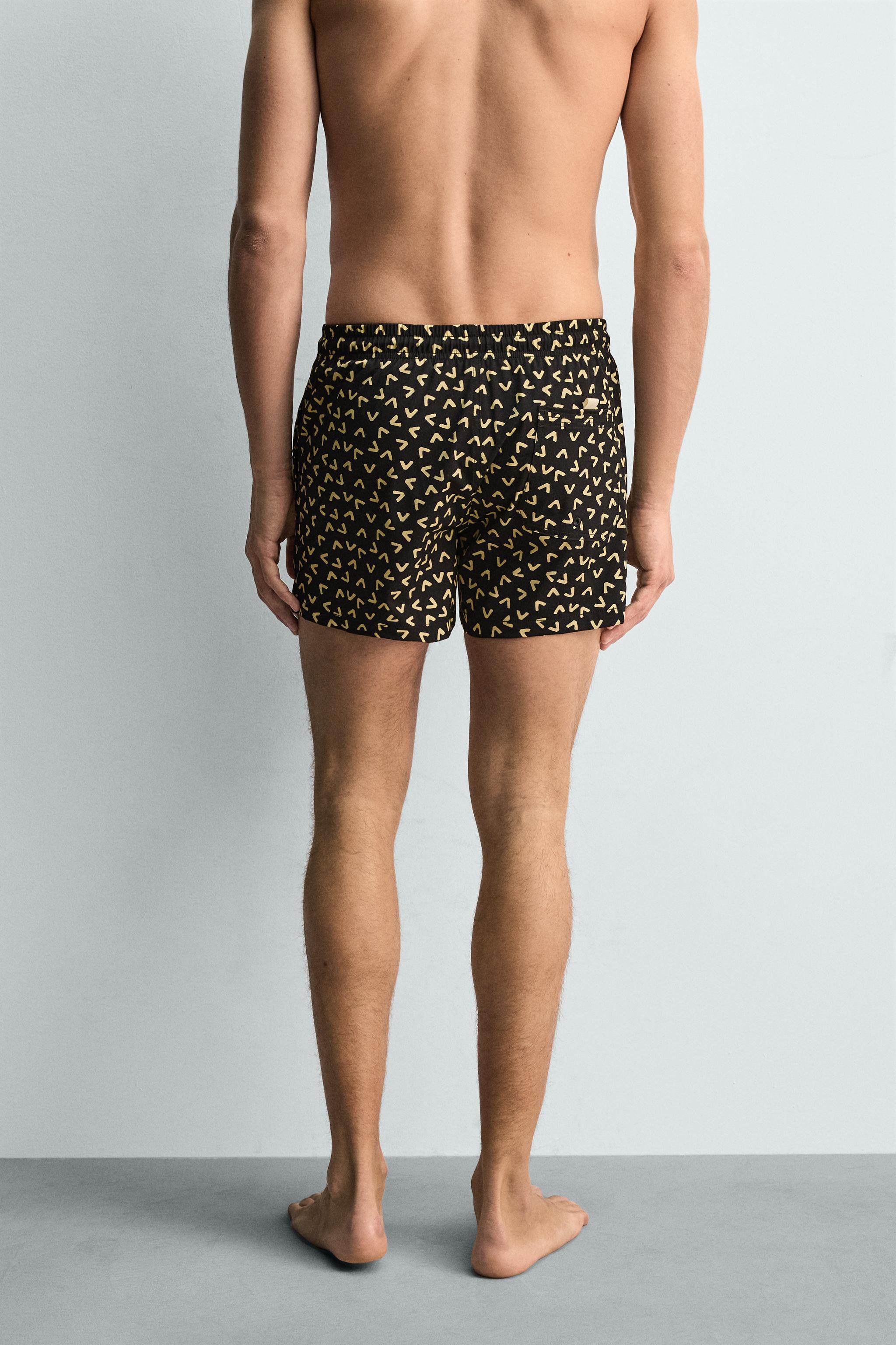 GEOMETRIC PRINT SHORT SWIMSUIT